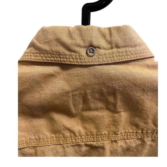 Cabelas Mens Medium Regular Tan Button-Up Shirt With Embroidered Elk Pocket - Picture 7 of 8